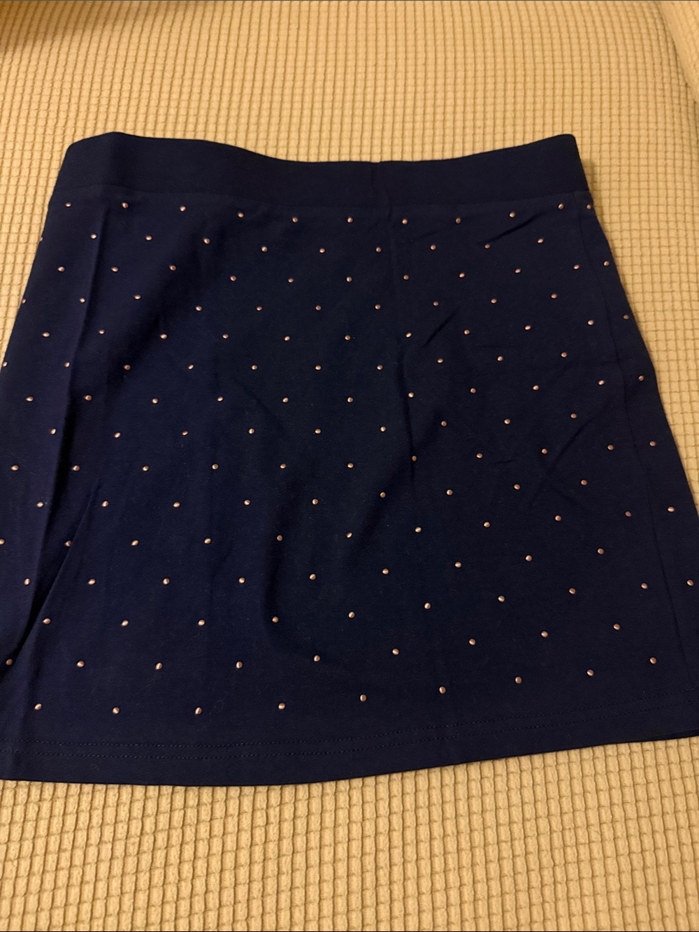 Forever 21 Navy Mini Skirt with Rose Gold Studs